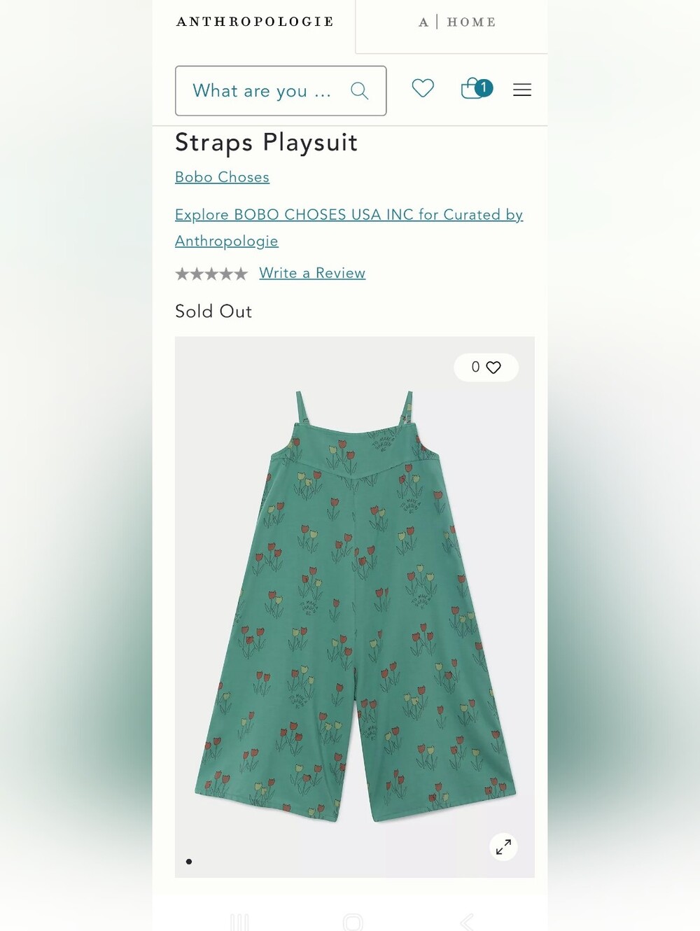 Bobo Choses To Make a Garden Tulip Print Jumpsuit Green & Pink Girls 8-9 Years